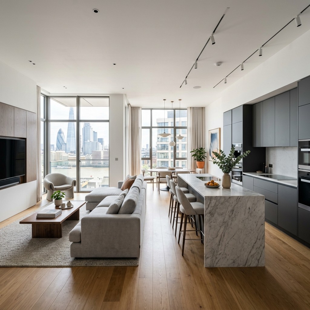 Finished flat renovation and interior design in London