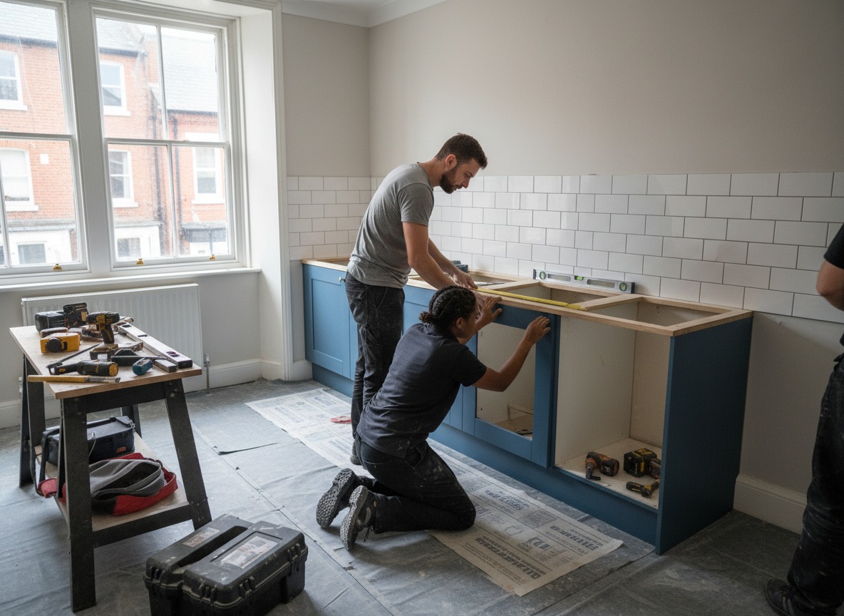 Kitchen makeover planning in London focused on improving storage, workflow, and overall layout before fitting and finishing work begins