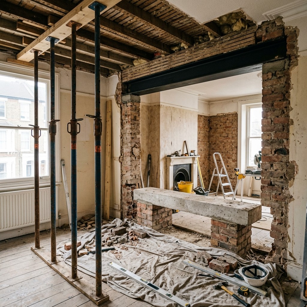 Complete knock-through wall and interior refurbishment in London