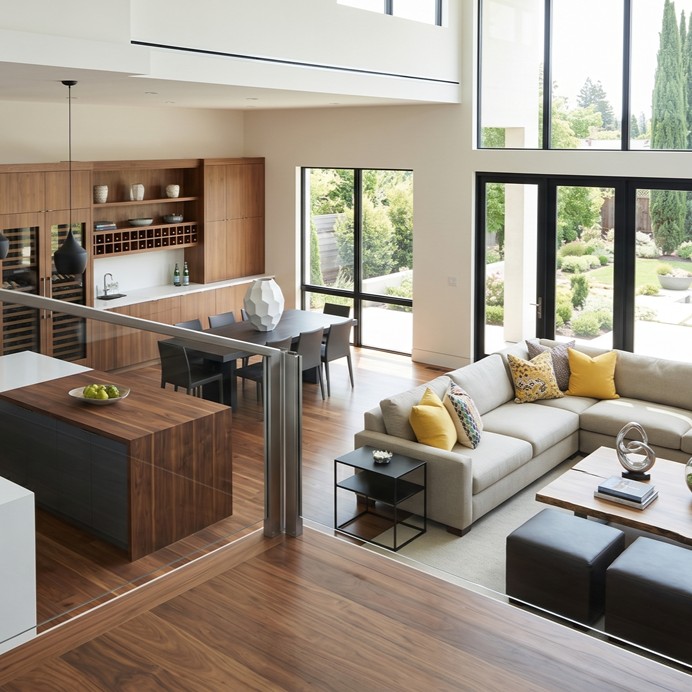 Finished open plan renovation with high-end modern kitchen in London